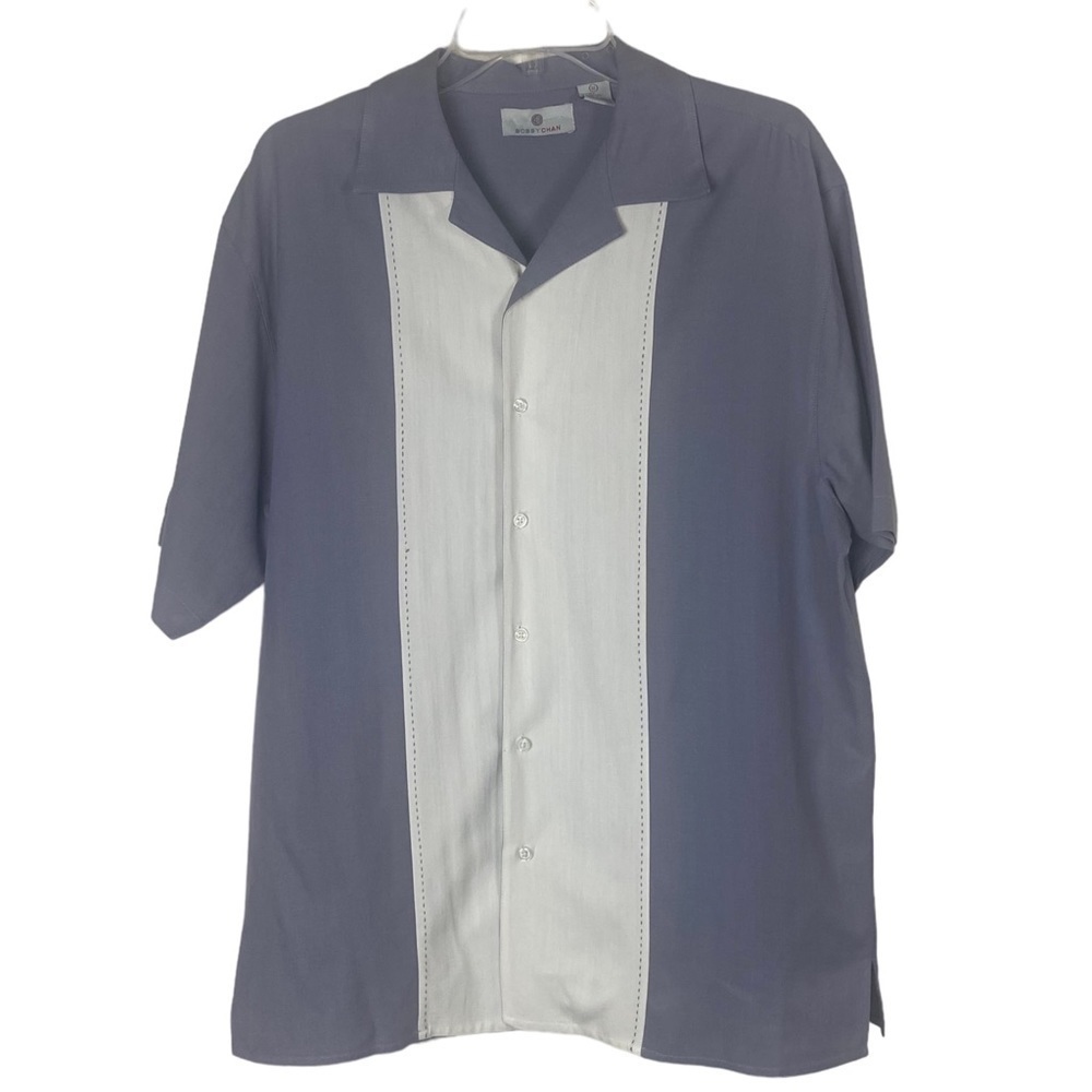 Bobby Chan mens silk blend shirt sleeve shirt size medium